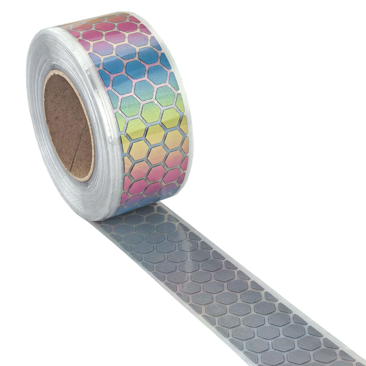 Colorful Reflective Heat Transfer Vinyl Iron On Tape for Clothing Honeycomb-Shaped 1 inch x 10 Yard