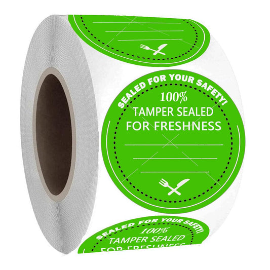 Food Delivery Tamper Evident Stickers,Tamper-Evident Sealed Freshness Labels 2 inch Round Tamper Evident Food Package Stickers for Safe Food Delivery Food Containers Bags（500 Pcs）