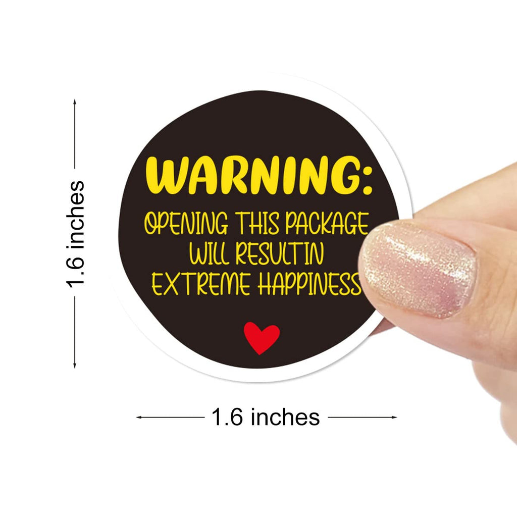 Wailozco warning opening package stickers with "Thank You" design, handmade seals for small shops, envelopes, and online retailers.