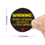 Wailozco warning opening package stickers with "Thank You" design, handmade seals for small shops, envelopes, and online retailers.