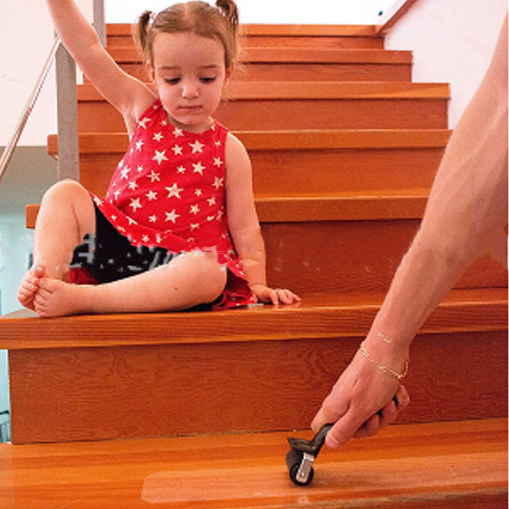 Anti Slip Floor Tape, 12 Strips Adhesive Non Skid Grip Treads Transparent Gritty Textured Bathroom Stairs Safety for Seniors