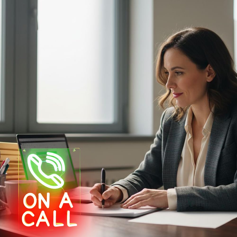 On A Call Neon Sign,On a Call Sign for Office,Do Not Disturb Neon Light Sign for Office Desk,Meeting,Studio,Game Room Decor Gifts ON A CALL +GREEN RED