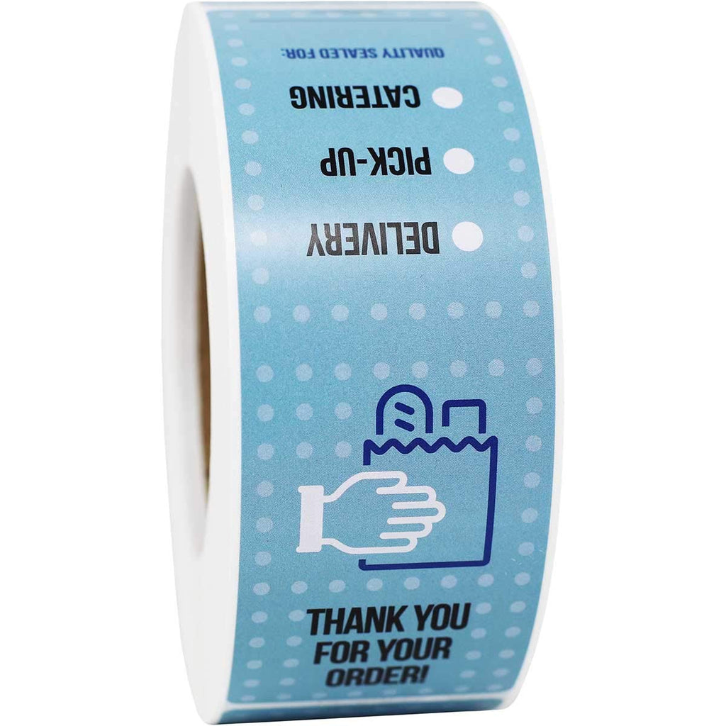 Quality Seal Labels for Delivery Pick Up Catering Food Safety Stickers 2.25" x 6.75" 500 Total Labels
