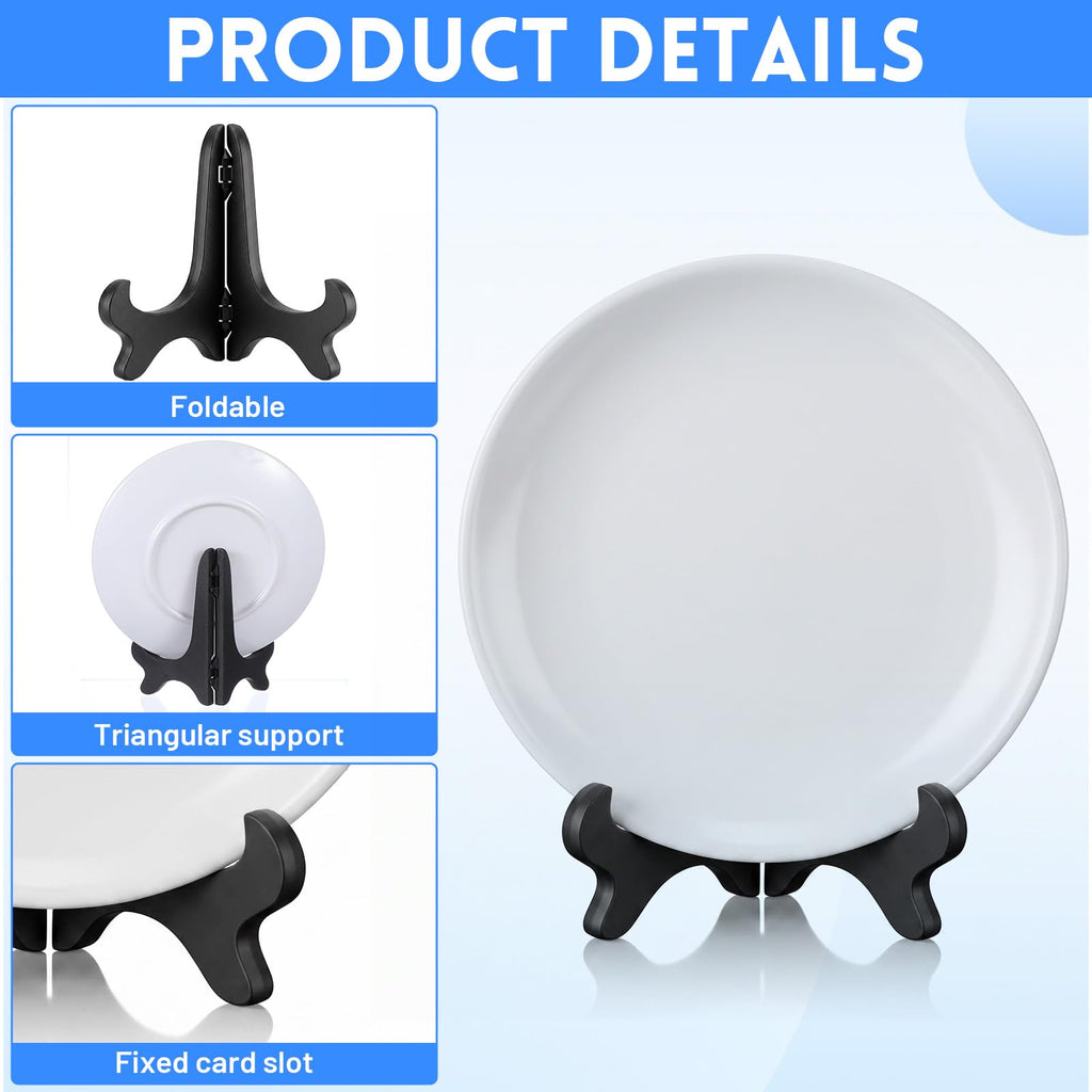 4 Pack Small Plate Holder for Display, Decorative Plate Stand