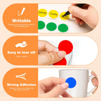 1 Inch 4 Colored Dot Stickers, 2000PCS Round Sticker Label Dots Red-yellow-blue-green 4Colors-2000PCS