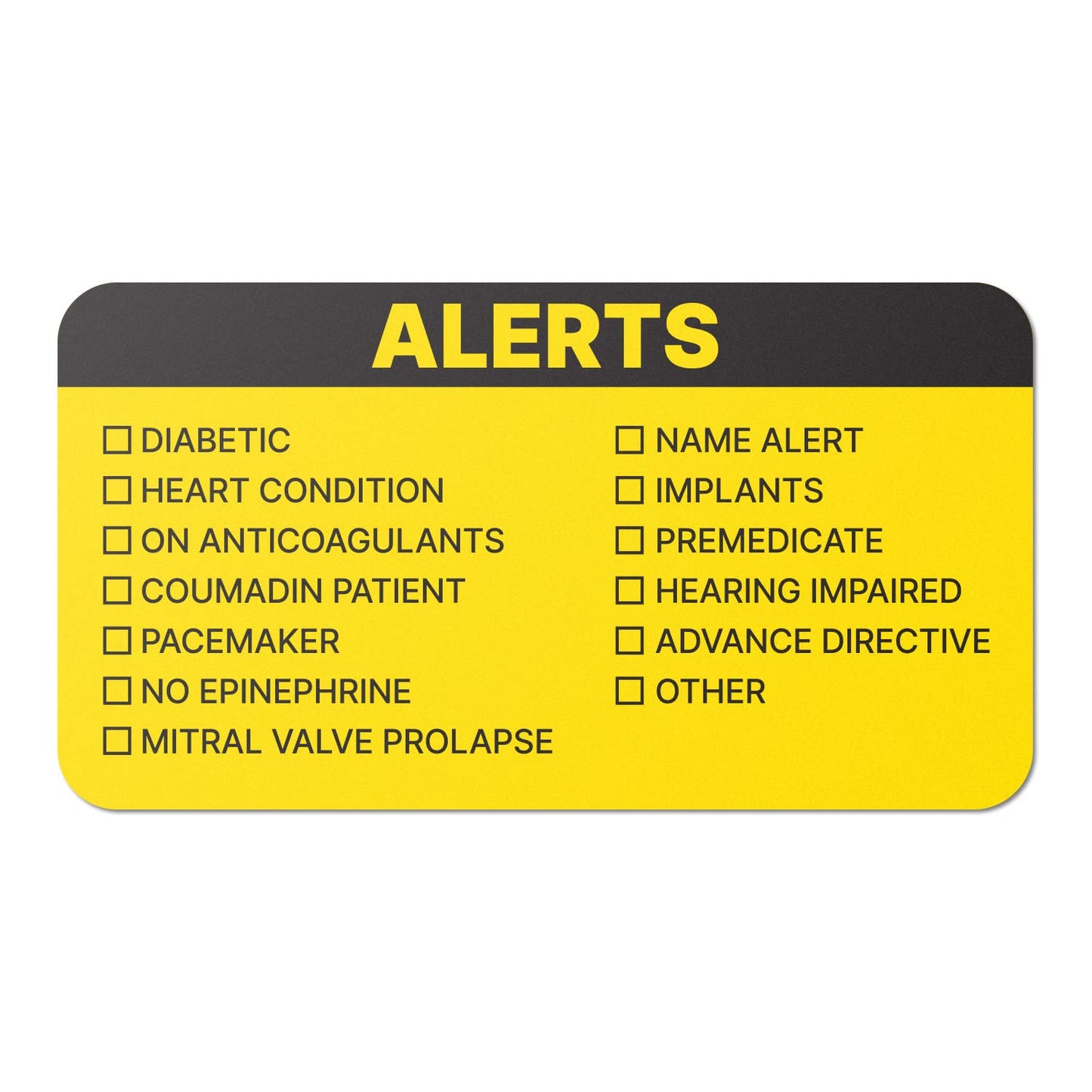 File Folder Chart Labels (3.25 x 1.75 inch, Yellow - 300 Labels) Customizable MAP3400 Labels, Medical Alert Stickers for Medical File, Patient Chart, Physicians, Dentists, Veterinarians or Accountants