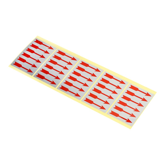 PATIKIL Small Arrow Stickers 1.5x0.4, 16 Sheet Self Adhesive Gas Liquid Flow Direction Label for Industrial Work, Red Silver 1.5x0.4"