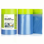 Pre-Taped Masking Film for Painting 22" x 66',Tear-Resistant Painters Plastic with Tape Painters Drop Cloth for Automotive & Home, Cover for Walls/Floors/Cars Protection (2 Rolls) 22" x 66' 2 rolls
