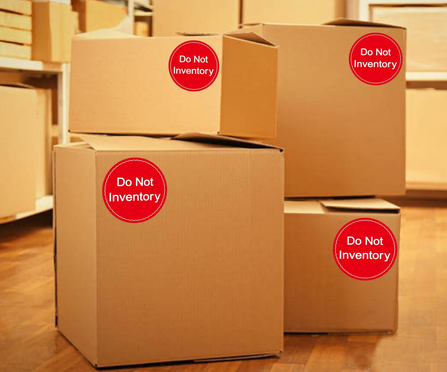 Do Not Inventory Labels 2 inch Do Not Inventory Stickers for Quality Red with White Round Circle Dots Control,Inventory,Warehouse 500 pcs per Roll