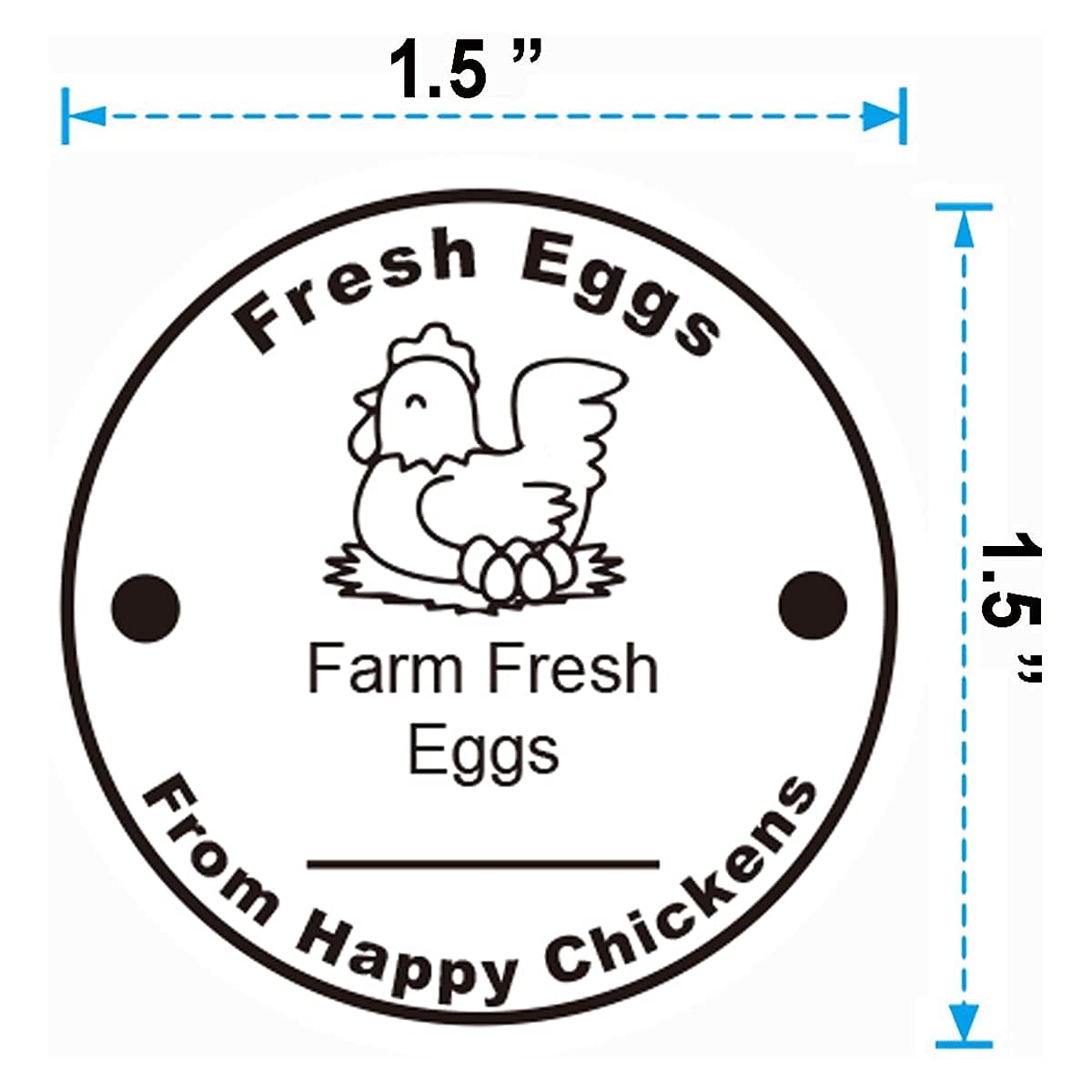 Farm Fresh Eggs Stickers 500 Pcs Farm Fresh Eggs Carton Labels Per Roll - 1.5 inch Fresh Eggs Farmer's Market Packaging Sticker Chicken Labels for Business Farms Freshs Produce Eggs Carton Labeling White 1.5In