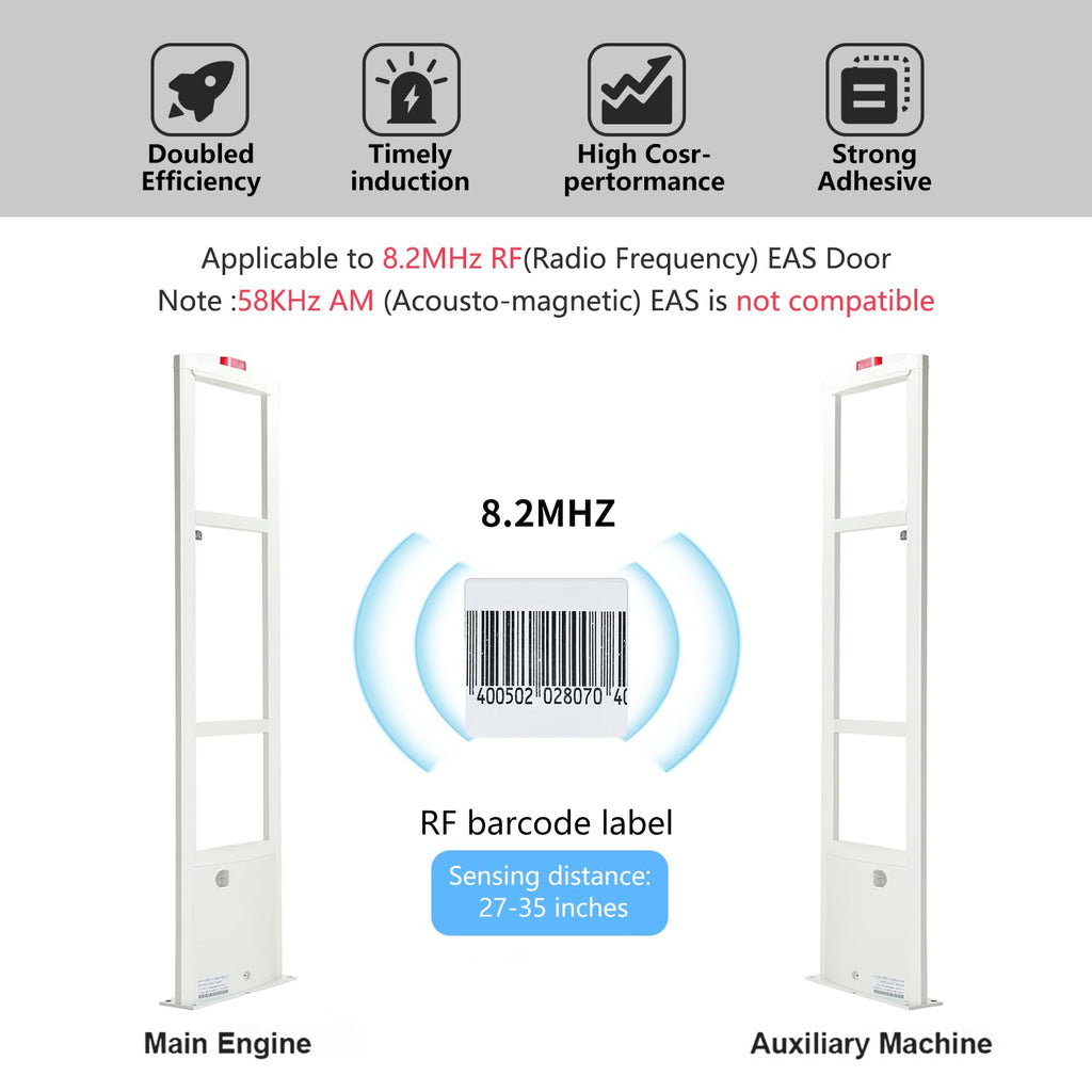 8.2mhz Security Tags Soft Labels Sticker, 1000 pcs Retail Anti-Theft Equipment Prevention EAS System