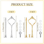 Tiered Tray Hardware Kit,5 Sets Cake Tier Stacking Kit for DIY Food Stand Glod,Silver