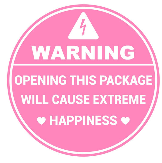 300 PCS 1.5 inch Pink Warning Opening This Package Will Cause Extreme Happiness Stickers Shipping Mailing Cartons Envelopes Adhesive Labels