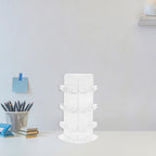 PATIKIL 3 Tier Greeting Card Display Stand, Acrylic Cards Rotating Display Stand Spinning Postcard Rack for Postcard Photo Rack Desk Book Stamp, Clear