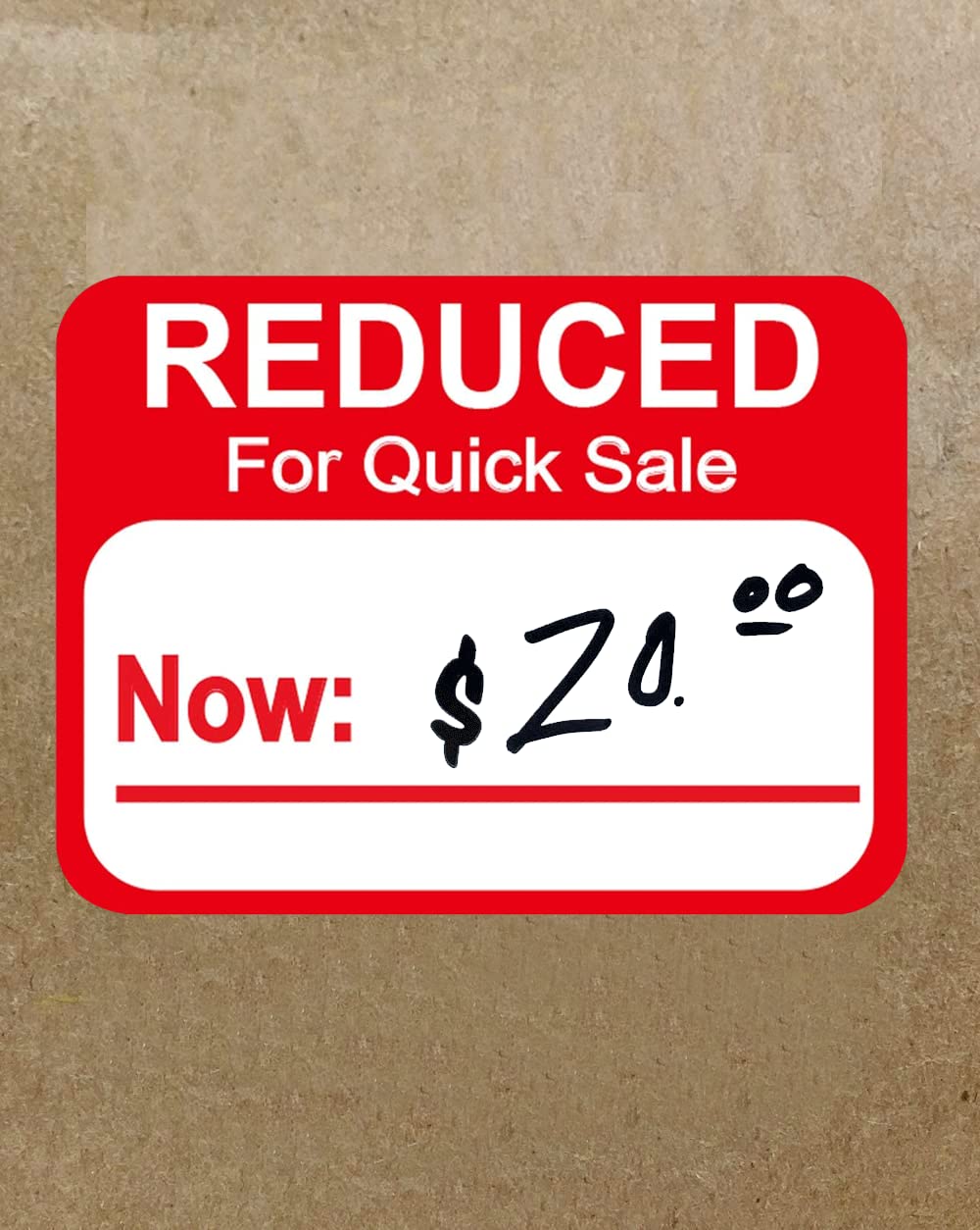 Red Well Tile Pricemarker Labels, 1.8"x2" retail food price tags, 500 pcs for grocery store pricing.
