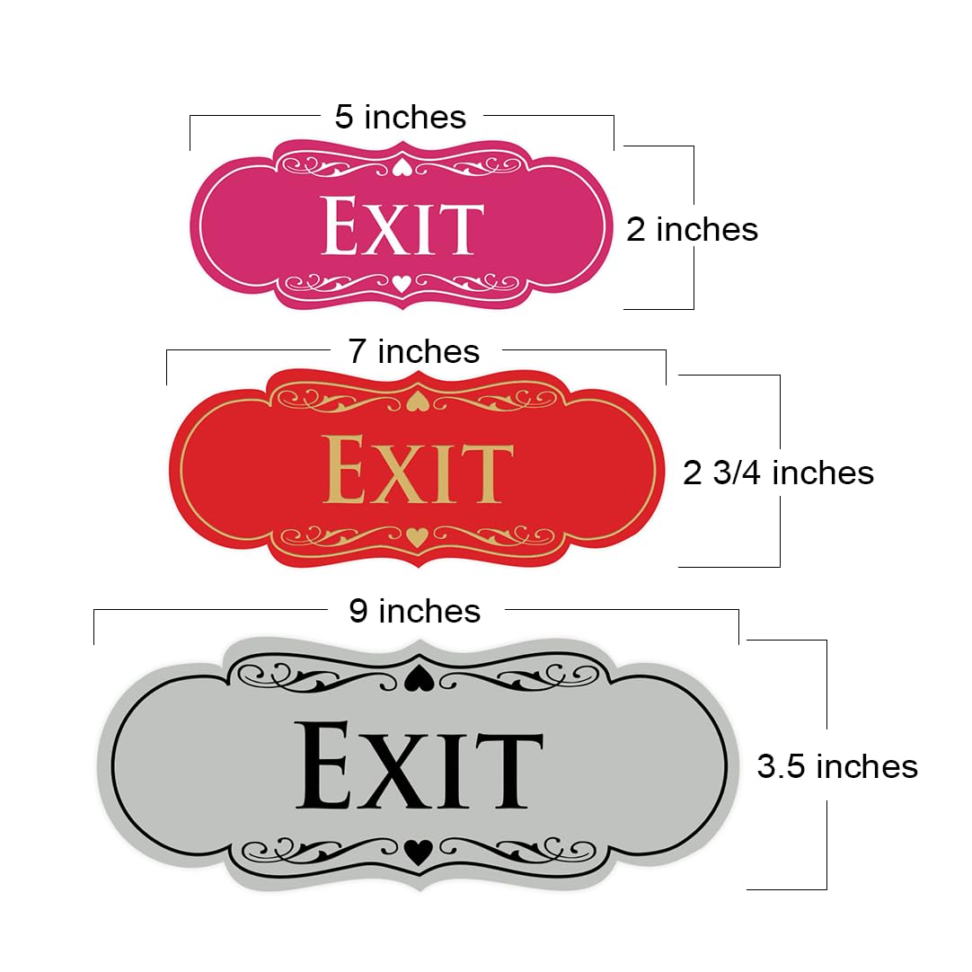 Designer EXIT Sign - Black/Gold - Medium (2 Pack) Black Gold 2.75" x 7" - Med (2 Pack)