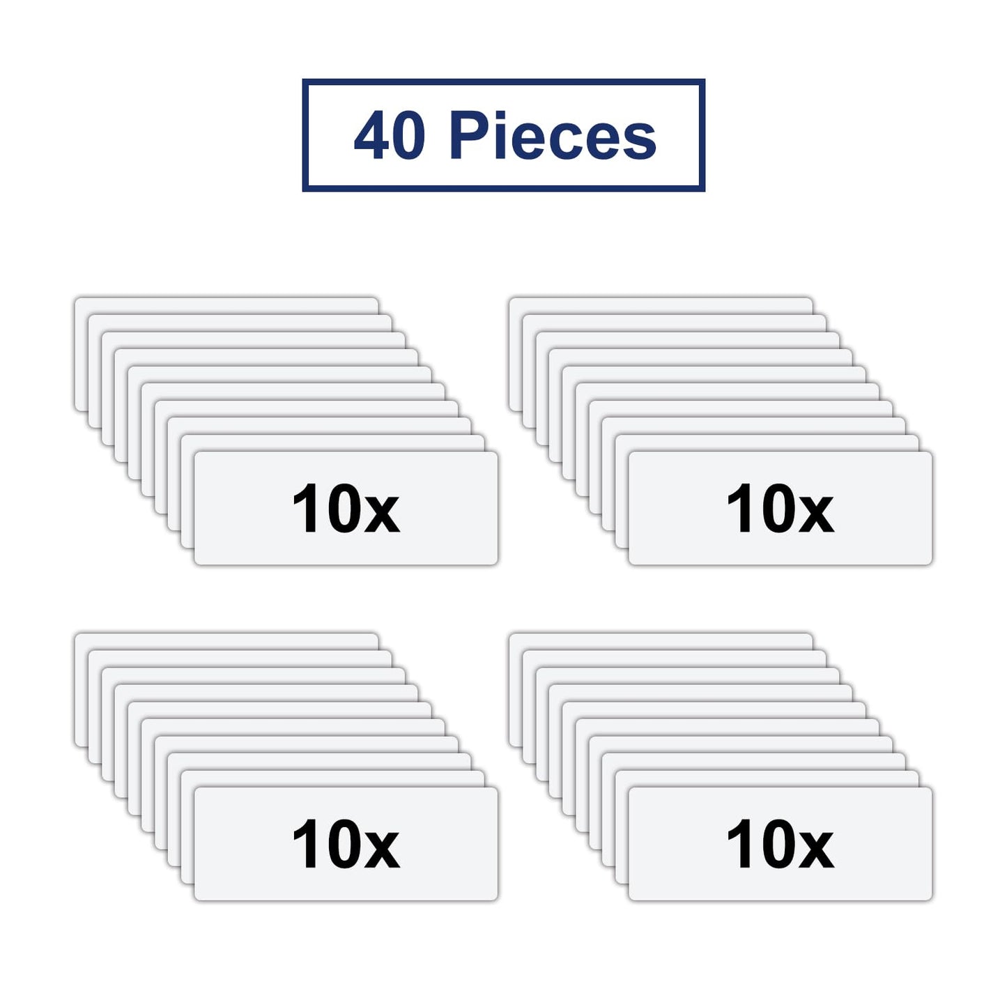 Dry Erase Magnetic Labels 3.1x1.2 Inch White, Reusable Magnetic Dry Erase Labels for Whiteboards，Pack of 40 3.1 x 1.2 Inch