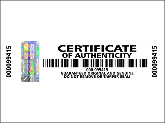 250 pcs High Security Certificate of Authenticity Labels Security Stickers with Hologram Stripe and Extra Label with Serial Number 2.75 x 0.78 inch