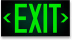 UL 924 Photoluminescent Exit Sign, Green, Pack of 2