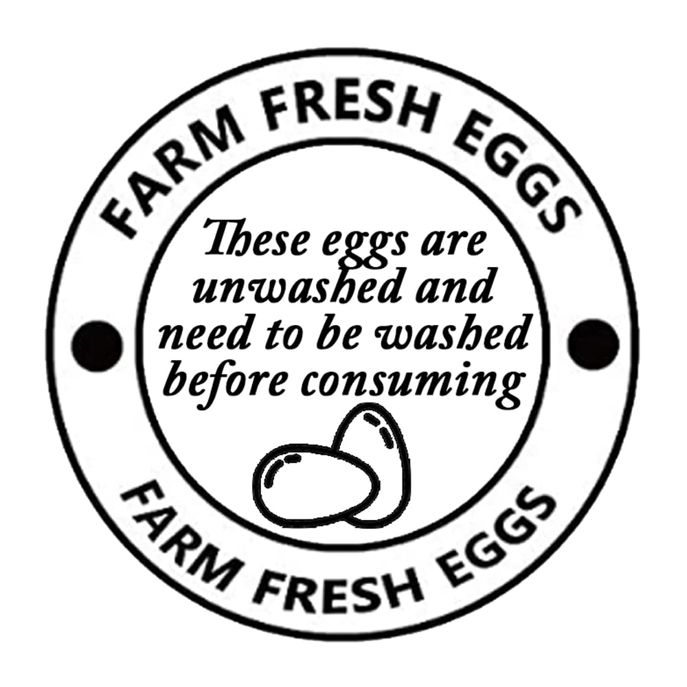 2 Inch Farm Fresh Eggs Carton Labels Farm Fresh Egg Unwashed Stickers Egg Handling Labels Self Adhesive Egg Packaging Stickers for Chicken,Quail,Egg Packaging Stickers,500 Pcs Per Pack