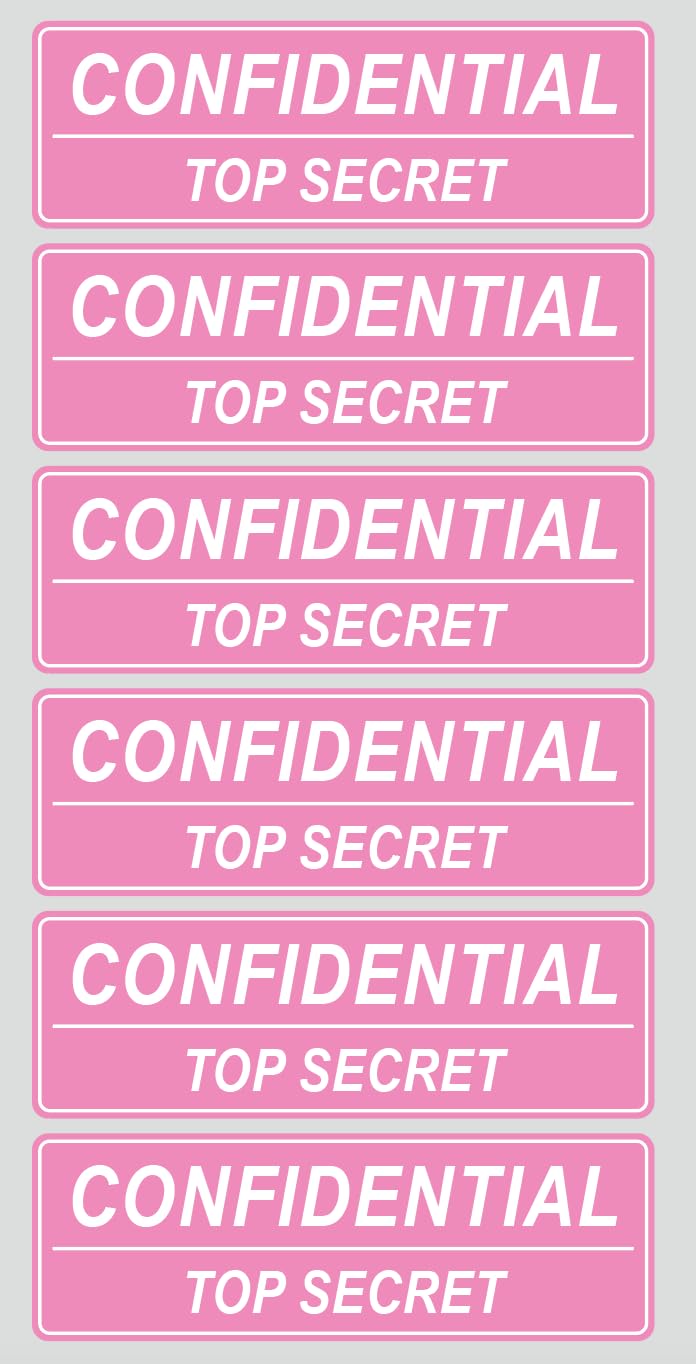 1x3 inch 300 PCS Pink Confidential Stickers Removable Stickers