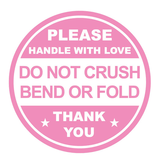 2 inch 150pcs Cute Pink Round Do not Crush Bend or Fold Envelopes Sticker,Shipping Labels