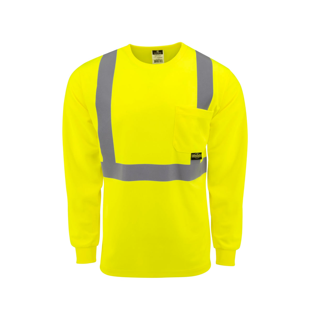 RADWEAR ST21-2 Type R Class 2 Long Sleeve Moisture Wicking Reflective Safety T-Shirt for Men and Women, Hi-Vis Green, XL X-Large