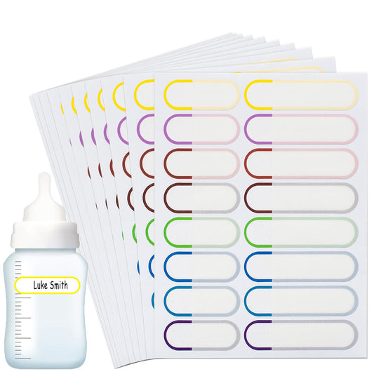 Name Labels for Kids Stuff School Supplies, Waterproof Daycare Labels, 160PCS Baby Bottle Labels for Daycare Essentials Self-Laminating, Dishwasher Safe, Personalized Kids Name Stickers Tags