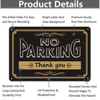 2 Pack No Parking Thank You Signs 12 x 8 Inches Metal Do Not Park Signs Reflective Sturdy Rust Aluminum UV Protected Waterproof Easy to Install Outdoor Use B
