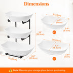 Lifewit 3 Tier Fruit Bowl for Kitchen Counter, Tiered Plastic Serving Tray Black Standard(3 Tier)