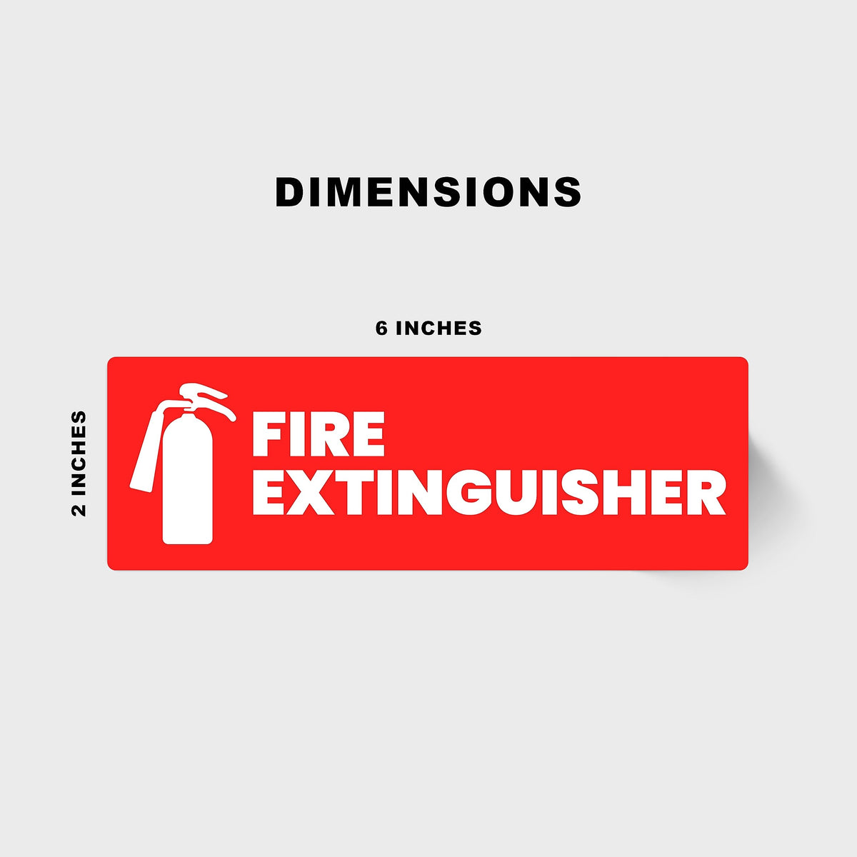 Fire Extinguisher Sticker for Business - Office, Commercial, Landlord (Short Term Rental) - High Visibility Fire Extinguisher Sign for Safety and Compliance. Size 6" x 2", 20 Labels Red