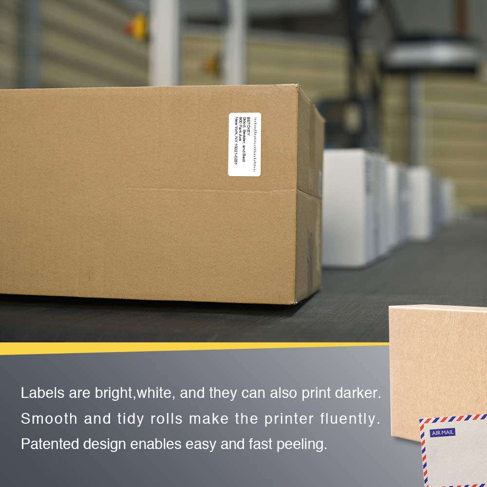 BETCKEY - 2" x 1" (51 mm x 25 mm) UPC Barcode & Address Labels Compatible with Zebra & Rollo Label Printer,Premium Adhesive & Perforated [2 Rolls, 2600 Labels]