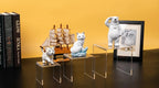（6pack） Acrylic Display Riser Stand Set - Clear Stackable Showcase Shelves for Desserts, Jewelry, Toys & More - Multiple Sizes, Protective Film, Easy Clean Tiered Display for Kitchen