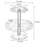 Hacaroa Acrylic Ice Cream Cone Holder, 24 Holes Waffle Sushi Hand Roll Stand Double Layer Cone Display Stand, Clear Food Display Stand Rack for Birthday Parties, Weddings, Christmas, Flower Shape