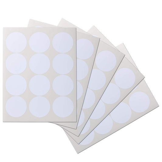 Waterproof Essential Oil Labels, 60 Circles, 2.5 Inch Diameter, Oil Proof, Highly Durable Blank Stickers
