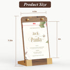 PPH-Sisy 4 Pack Acrylic Sign Holders 4x6 with Wood Base, Tabletop Display Sign Stand for Menu Flyer Poster, Clear Acrylic Paper Frame for Restaurant Coffee Shop Hotel Office Exhibition 4x6-4 Pack