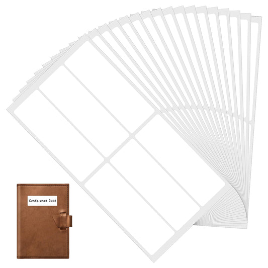 Removable Label Stickers, 120 Pcs White Rectangular Name Tags Self Adhesive Stickers 0.83 x 2.48 Inch Blank Write On Labels for Bottles Jars File Folders Kitchen Office School