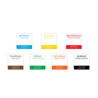 Restaurantware RW Smart 1 Inch x 1 Inch Food Rotation Labels 3500 Dissolvable Food Safety Labels - Premium Trilingual Paper Day Of The Week Labels For Food Storage Or Prep Weekly 7-Day