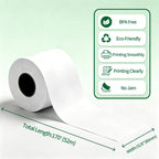 3 1/8" x 170' Sticky Thermal Paper, 6 Rolls, Linerless, BPA Free