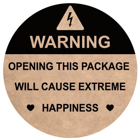 2 inch 300 PCS Warning Opening This Package Will Cause Extreme Happiness Stickers Shipping Mailing Cartons Envelops Adhesive Labels