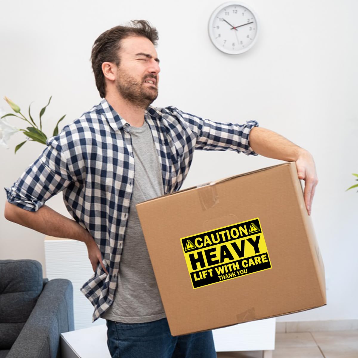 100 Caution Heavy Shipping Labels, 4 x 6 Inch 4x6