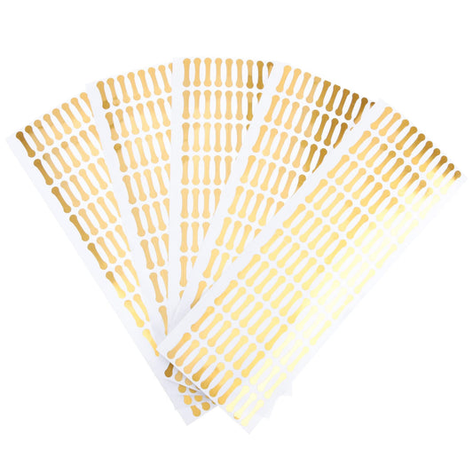 500pcs Tamper Evident Stickers - Food Labels, Clear Duct Tape, Decorative, Gold and Silver PVC Sealing Stickers Golden 3.00X0.60X0.10CM