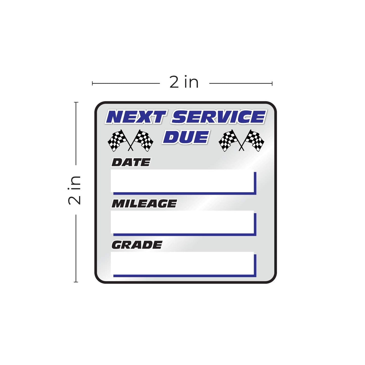 Checkered Flag Oil Change Service Reminder Stickers / 250 Clear Window Automotive Mechanic Maintenance Due Labels / 2" x 2" Square Auto Vehicle Repair Shop Sticker Reminders/Made in The USA 250 Oil Change Labels Racing Flags