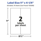 Avery Matte Clear Rectangle Labels, 11" x 4.25", 20 Matte Clear Labels, Laser/Inkjet Printable 20 labels