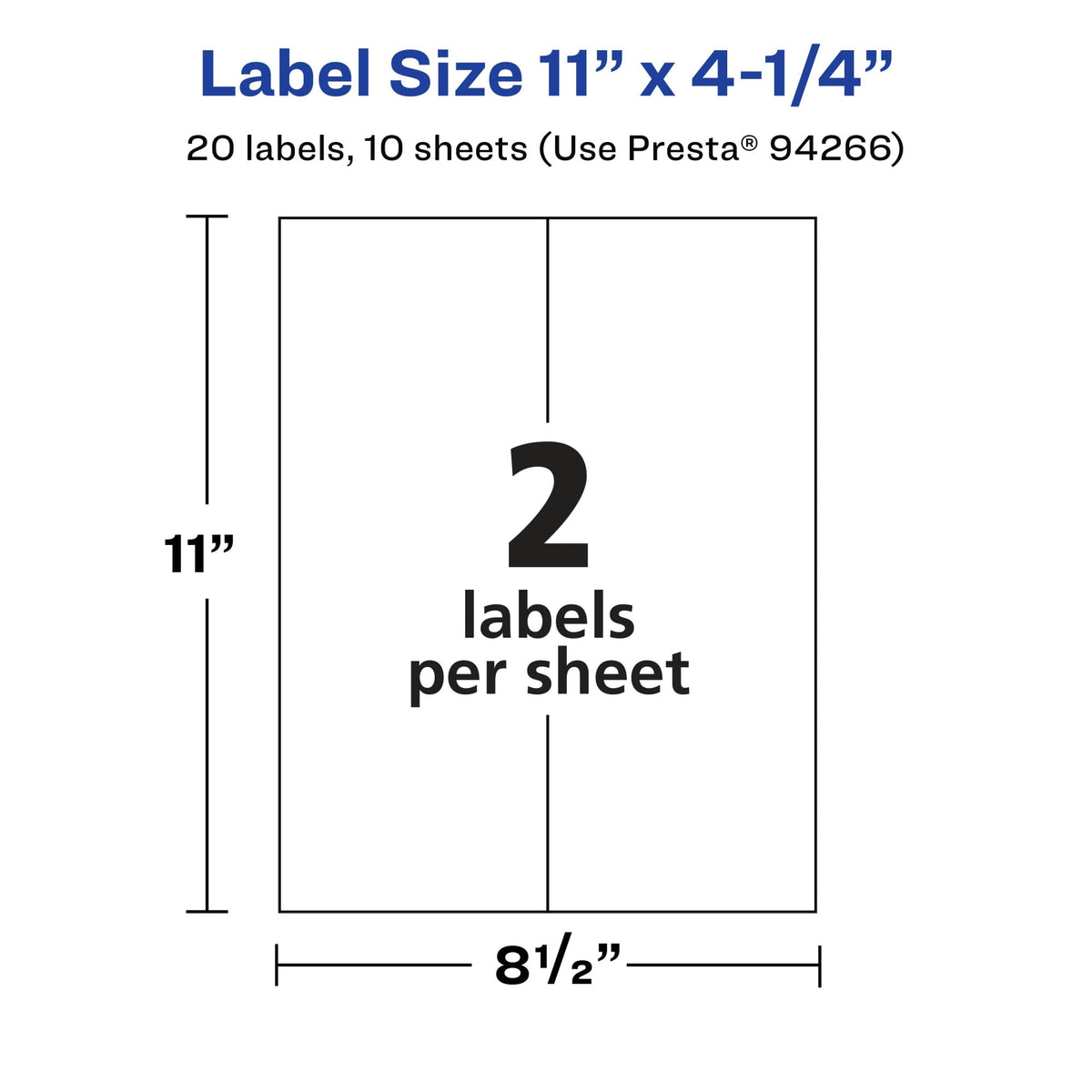 Avery Matte Clear Rectangle Labels, 11" x 4.25", 20 Matte Clear Labels, Laser/Inkjet Printable 20 labels
