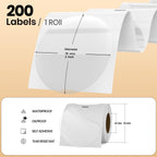 Transparent Round Thermal Labels 3 Inch Waterproof Stickers 200 PCS Transparent