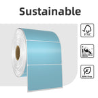 500 3x2 Thermal Labels Roll, HUOJI Blue Shipping Barcode Labels