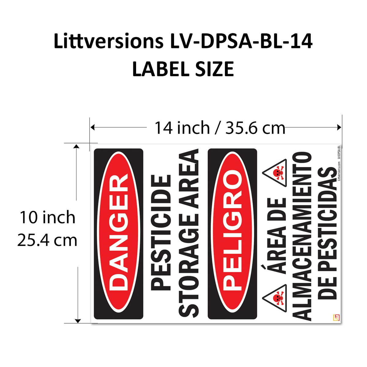 2 Pack 14"x10" Reflective Danger - Pesticide Insecticide Storage Area OSHA Warning Safety Hazard Label Sign Decal 6 mil Laminated Engineer Grade UV Protected ANSI NFPA46440 126956 Reflective Laminated 10" x 14"