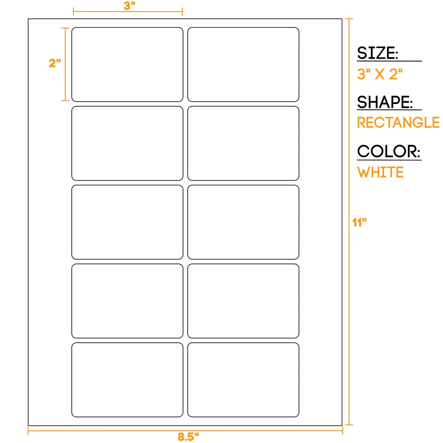 Waterproof Essential Oil Labels, 50 Rectangles, 3x2 Inches, Rounded Corners, Oil Proof, Highly Durable, Strong Glue