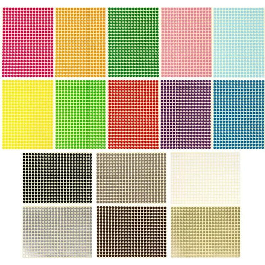 5940Pcs 1/4 inch Small Colored Dot Stickers Circle Label Sticker, 0.25" Round Colored Dot Stickers Labels, 15 Color Coding Labels and Stickers